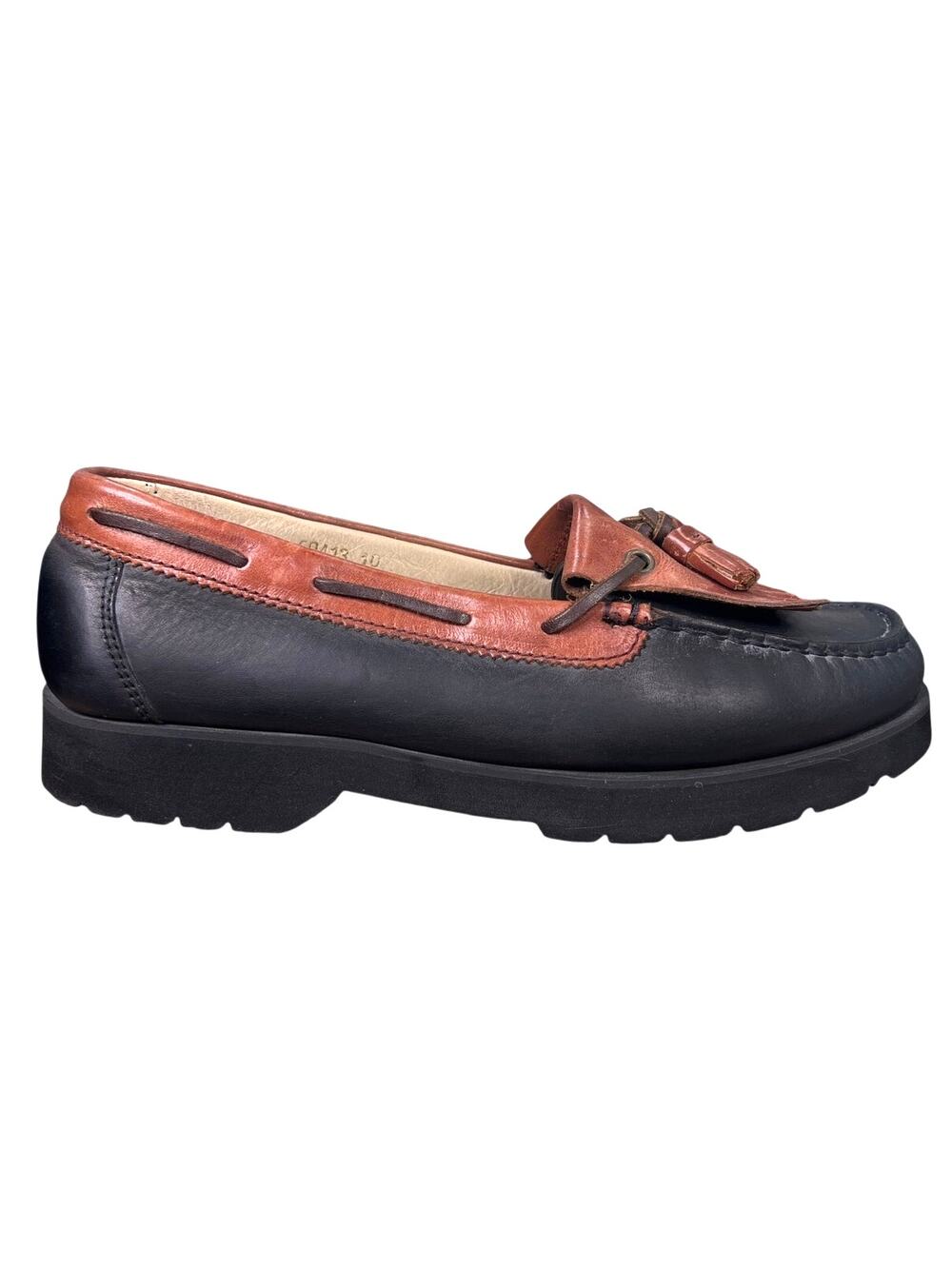 Balmain Paris Men’s Black Leather Kiltie Tassel Loafers Size US 10 D